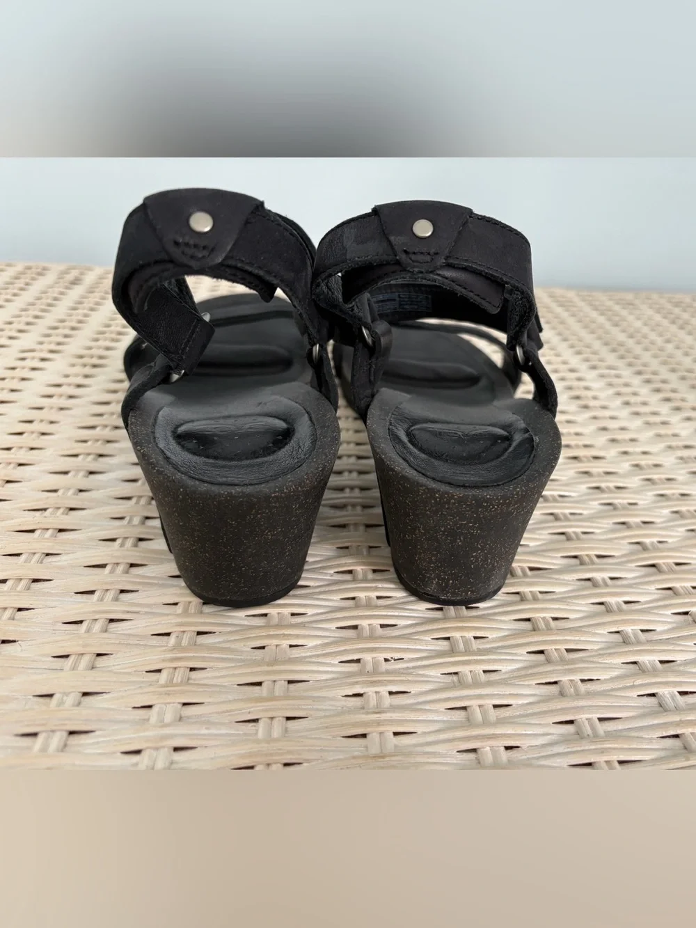 Teva Black Wedge Ankle-Strap Sandals